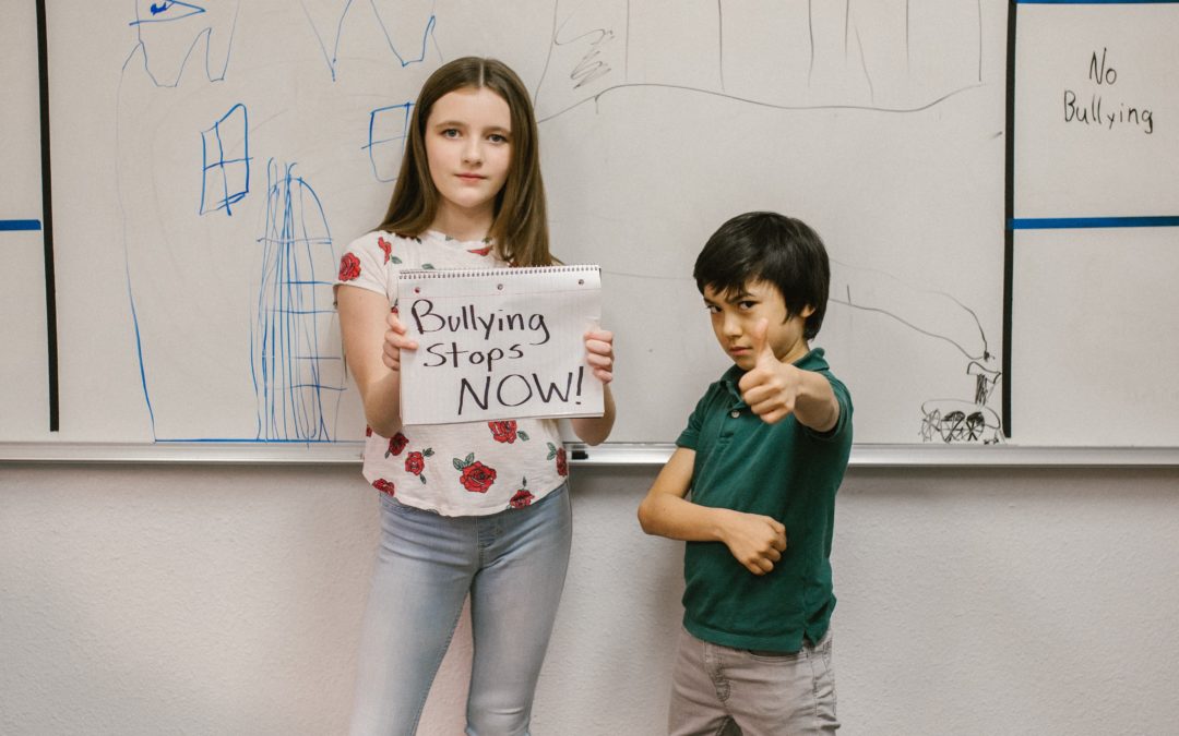 Anti-Bullying kids standing up against bullying